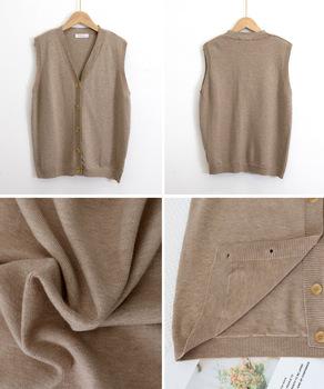 Vネックニットベストレディースニットジレ 送料無料 即日発送-9