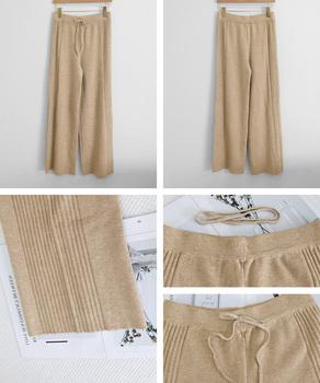 サイド縦ラインニットパンツ ワイドパンツ 送料無料 即日発送-9