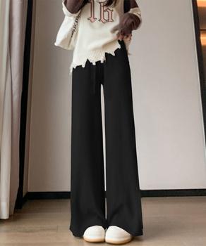 サイド縦ラインニットパンツ ワイドパンツ 送料無料 即日発送-2