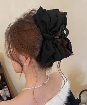 リボンヘアクリップ ビッグリボンバレッタ 送料無料 即日発送-4