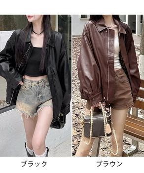 ライダースジャケット レディースブルゾン 送料無料 即日発送-1