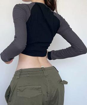 ロゴジップアップ クロップドトップス長袖 送料無料 即日発送-4