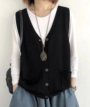ニットベスト レディース 前開きチョッキ 送料無料 即日発送-2