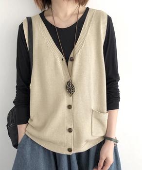 ニットベスト レディース 前開きチョッキ 送料無料 即日発送-3