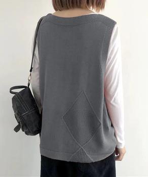 ニットベスト レディース 前開きチョッキ 送料無料 即日発送-5