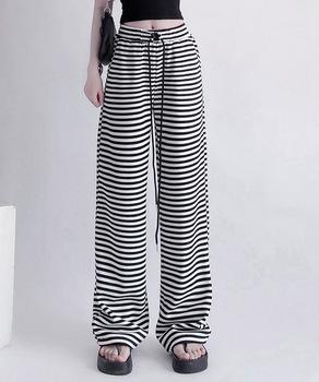 リラックスボーダーパンツウエスト紐 送料無料 即日発送-1