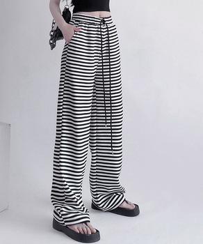 リラックスボーダーパンツウエスト紐 送料無料 即日発送-4