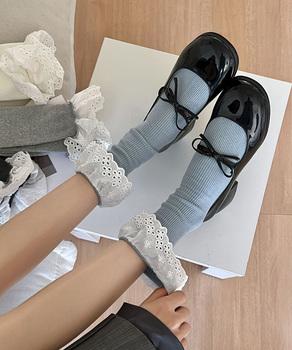 レース付き ソックス レディース 靴下 大人可愛い リブソックス ガーリー靴下 送料無料 即日発送-7