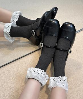 レース付き ソックス レディース 靴下 大人可愛い リブソックス ガーリー靴下 送料無料 即日発送-8