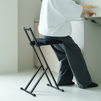 ルルチェア 高さ調節 折りたたみ カウンターチェア キッチン 作業 無段階調節 ワークチェア 送料無料-11