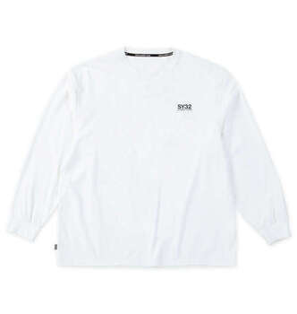 大きいサイズ SY32 by SWEET YEARS サークルロゴ長袖Tシャツ 3L 4L 5L 6L ホワイト ラッピング可 送料無料 即日発送-1