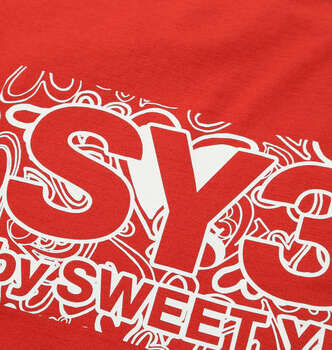 大きいサイズ SY32 by SWEET YEARS ハートパターンボックスロゴ長袖Tシャツ 3L 4L 5L 6L レッド ラッピング可 送料無料 即日発送-3