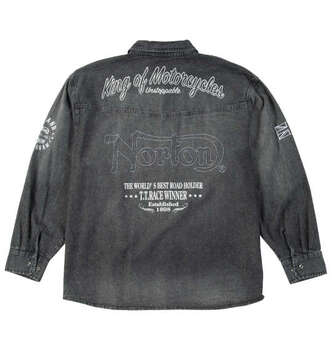 大きいサイズ Norton デニム長袖シャツ 3L 4L 5L 6L 8L サンドブラック ラッピング可 送料無料 即日発送-1