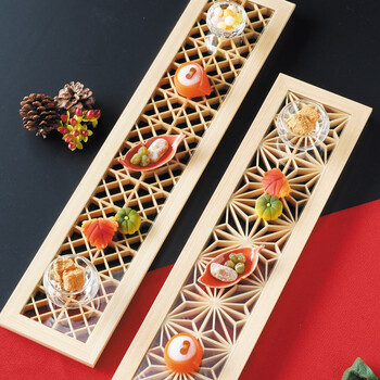 ひのき組子 長手膳 麻の葉 桝つなぎ 日本製 送料無料-5