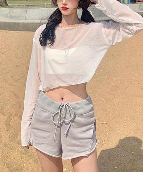 シアートップス 透け感 カジュアル 送料無料 即日発送-5