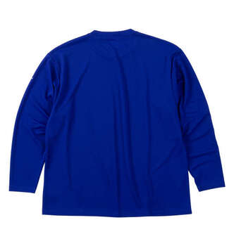 大きいサイズ MOVESPORT ドライメッシュビッグロゴ長袖シャツ 3L 4L 5L 6L ブルー ラッピング可 送料無料 即日発送-1