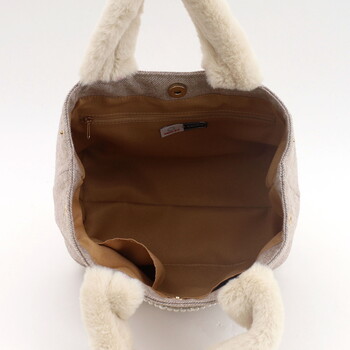 パール刺繍xエコファーハンドル トートバッグ COOCO クーコ SMILEY 送料無料 即日発送-13