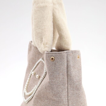 パール刺繍xエコファーハンドル トートバッグ COOCO クーコ SMILEY 送料無料 即日発送-15