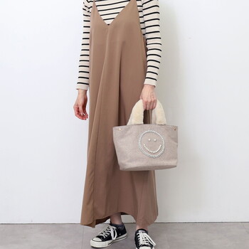 パール刺繍xエコファーハンドル トートバッグ COOCO クーコ SMILEY 送料無料 即日発送-20