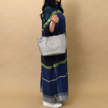 パール刺繍xエコファーハンドル トートバッグ COOCO クーコ SMILEY 送料無料 即日発送-29