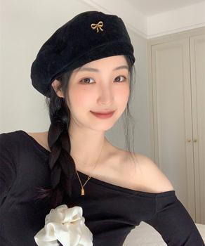 ベレー帽 レディース帽子 合金飾りレトロ 送料無料 即日発送-2