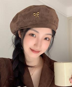 ベレー帽 レディース帽子 合金飾りレトロ 送料無料 即日発送-3