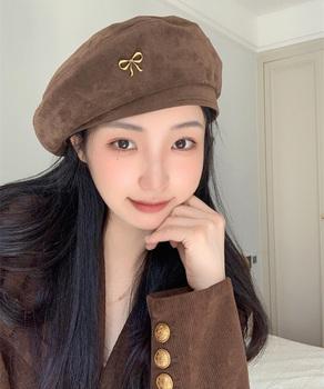 ベレー帽 レディース帽子 合金飾りレトロ 送料無料 即日発送-7