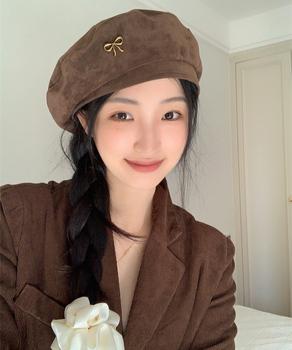 ベレー帽 レディース帽子 合金飾りレトロ 送料無料 即日発送-8