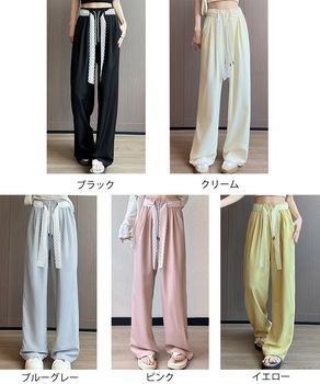レースワイドイージーパンツ ボトムス 送料無料 即日発送-1