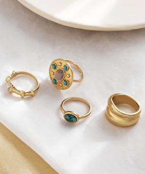 マルチデザインリングセット指輪4点セット 送料無料 即日発送-1