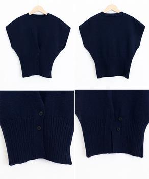 ニットベスト フロントボタン ニットジレ 送料無料 即日発送-8