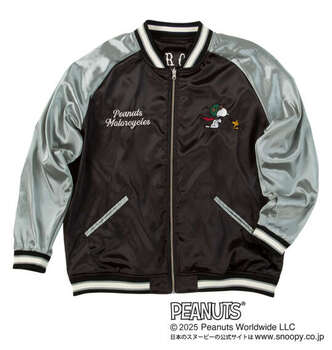 大きいサイズ FLAGSTAFF×PEANUTS スヌーピーコラボリバーシブルスカジャン 3L 4L 5L 6L 8L ブラック ラッピング可 送料無料 即日発送-1