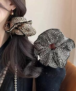 レオパード柄シュシュ ボリューム 髪飾り 送料無料 即日発送-5