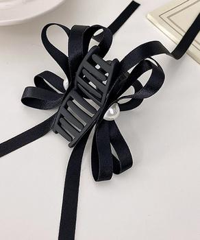 リボン バンスクリップ 上品ヘアクリップ 送料無料 即日発送-8