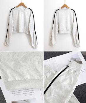 サイドライン スウェットシャツショート丈 送料無料 即日発送-9