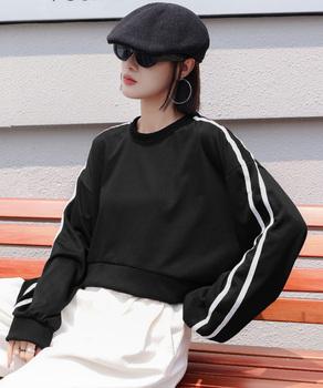 サイドライン スウェットシャツショート丈 送料無料 即日発送-2