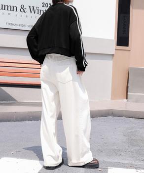 サイドライン スウェットシャツショート丈 送料無料 即日発送-3