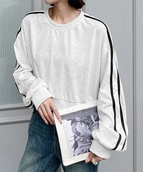 サイドライン スウェットシャツショート丈 送料無料 即日発送-4