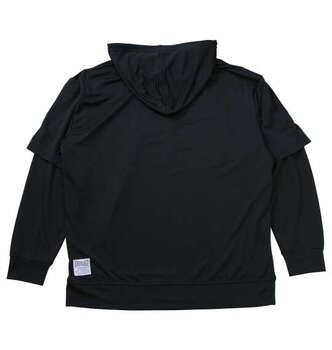 大きいサイズ EVERLAST レイヤードプルパーカー 3L 4L 5L 6L ブラック ラッピング可 送料無料 即日発送-1