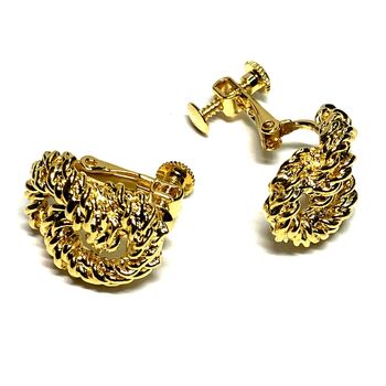 ネジバネ式 結んだチェーンのイヤリング E 0811 送料無料 即日発送-1