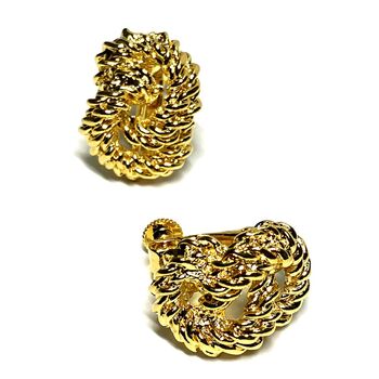 ネジバネ式 結んだチェーンのイヤリング E 0811 送料無料 即日発送-6