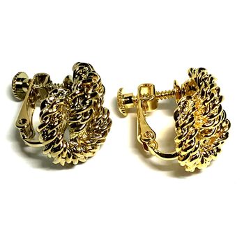 ネジバネ式 結んだチェーンのイヤリング E 0811 送料無料 即日発送-8