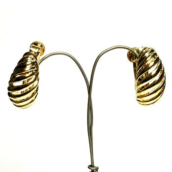 ネジバネ式 斜め透かしのイヤリング E 0809 送料無料 即日発送-3