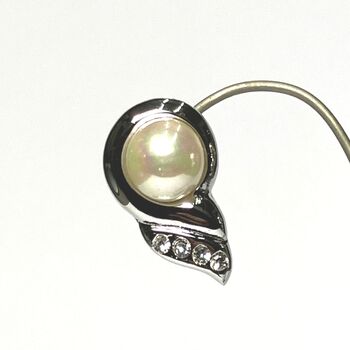 ネジバネ式 パールとクリスタルのイヤリング E 0807 送料無料 即日発送-1