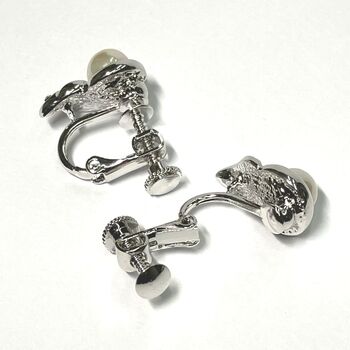 ネジバネ式 パールとクリスタルのイヤリング E 0807 送料無料 即日発送-3