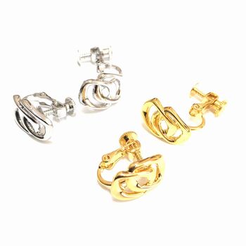 ネジバネ式 四角イヤリング E 0804 送料無料 即日発送-1