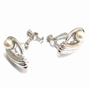 ネジバネ式 パールイヤリング E 0803 送料無料 即日発送-2