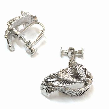 ネジバネ式 フェザーイヤリング E 0802 送料無料 即日発送-1