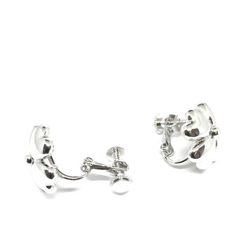 ネジバネ式 四葉イヤリング E 0708 送料無料 即日発送-1