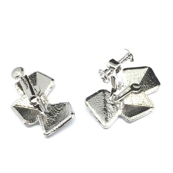 ネジバネ式 3枚タイルのイヤリング E 0707 送料無料 即日発送-3